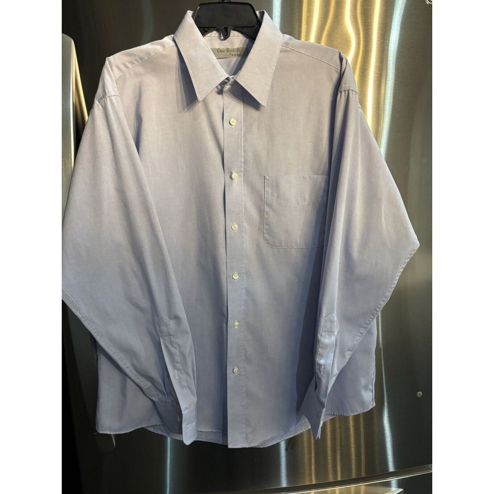 Chas Reed & Co ENRO MENS Long Sleeve‎ Shirt 17 34-35 Light Blue Made In USA